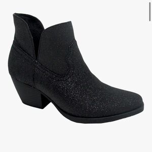 Jellypop Black Glitter Ankle Booties